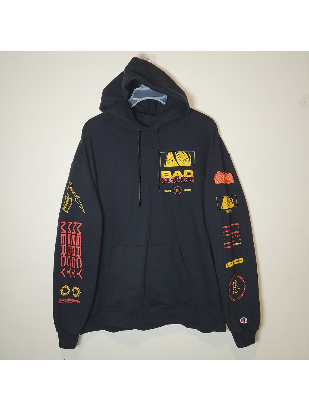 Bad Omens Band Sharnigan Concrete Hoodie 3XL Black Pullover Anime 2021